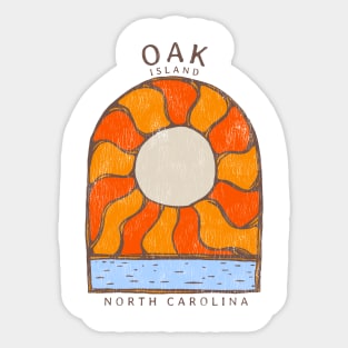 Oak Island, NC Summertime Vacationing Burning Sun Sticker